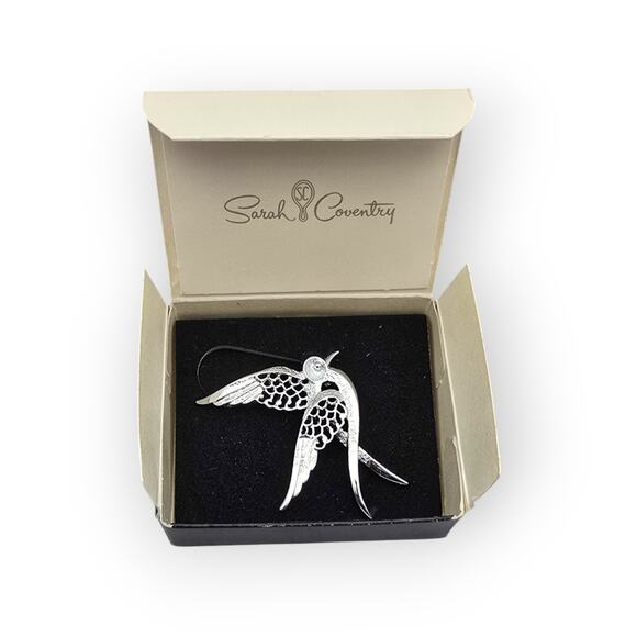 Vintage Sarah Coventry “Peace” Dove Brooch with Original Box – Silver Tone Gift - Picture 10 of 10